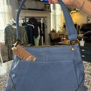 American Leather Co. Classic Blue Shoulder Bag
